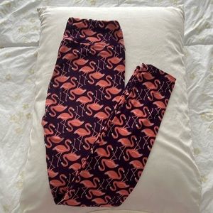 LuLaRoe Flamingo Leggings One Size